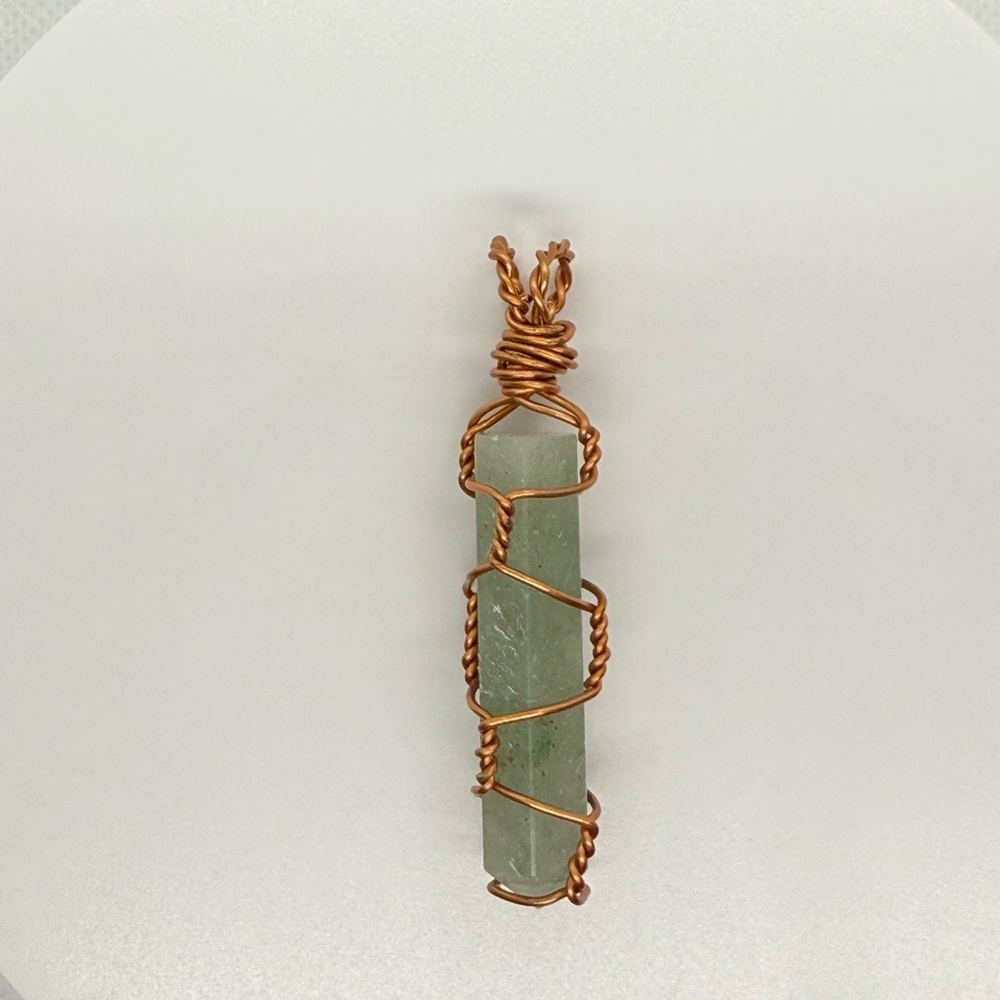 Green Aventurine Pendant Copper Wire Wrapped